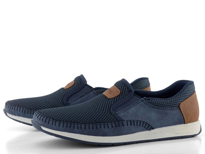 Rieker pánske nazúvacie poltopánky tmavo modré 11954-14