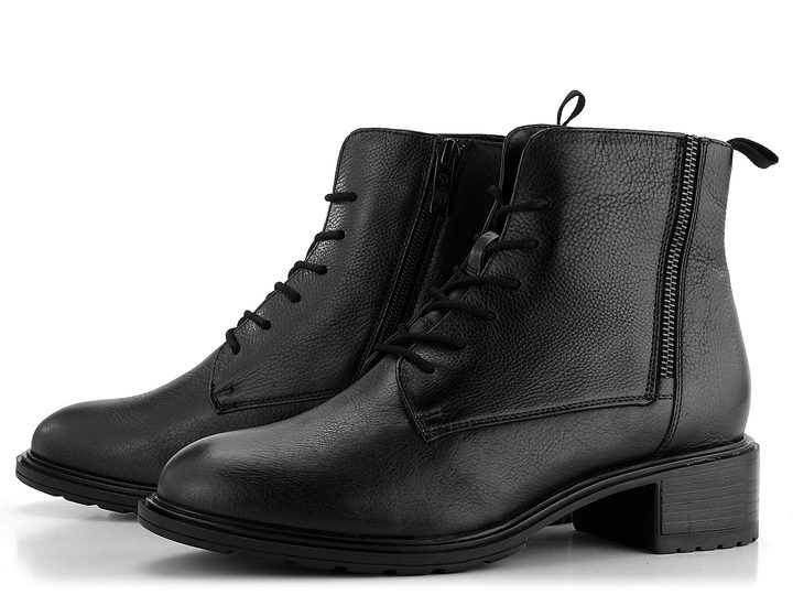 Ara šnurovacia členková obuv na podpätku Parker Black 12-26113-01