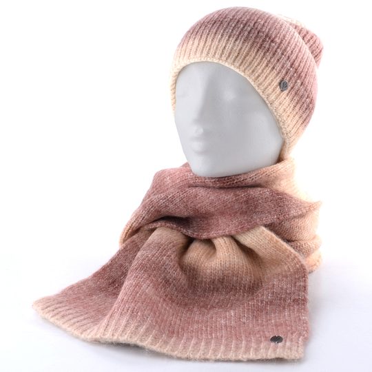 Fraas pletený šál s barevným gradientem powder rose 667099-419