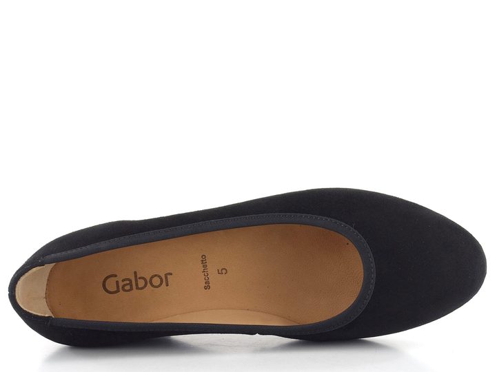 Gabor semišové lodičky na kline čierne 05.360.17