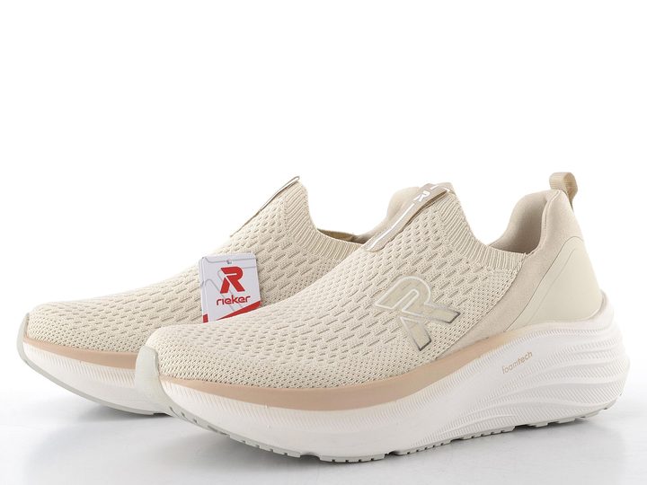 Rieker Sport prozouvací tenisky na klínku vanilla/perlcreme/cotton W4100-60
