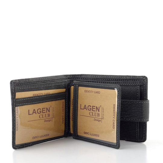 Pánská peněženka se zápinkou stínovaná černá V-05/W