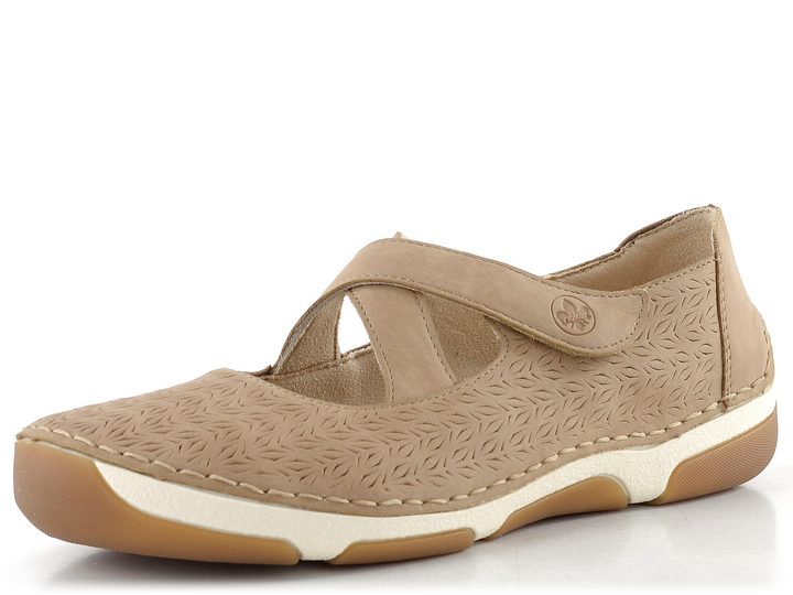 Rieker  polobotky s upínacím páskem camel 55958-20