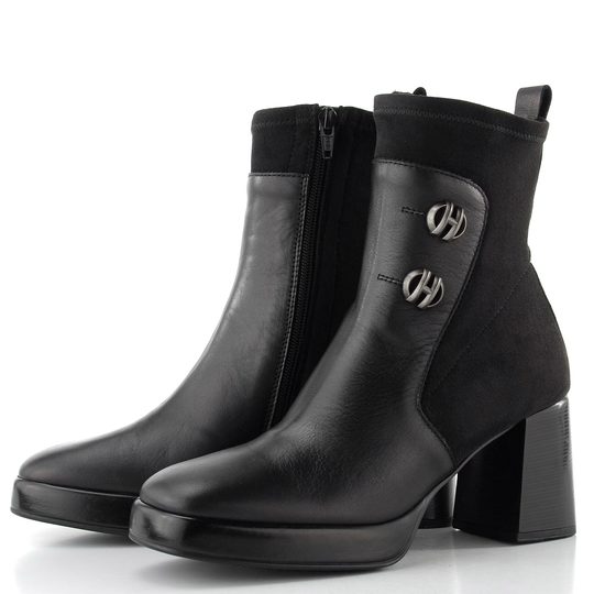 Hispanitas zipový kotník na podpatku Tokio black HI254228