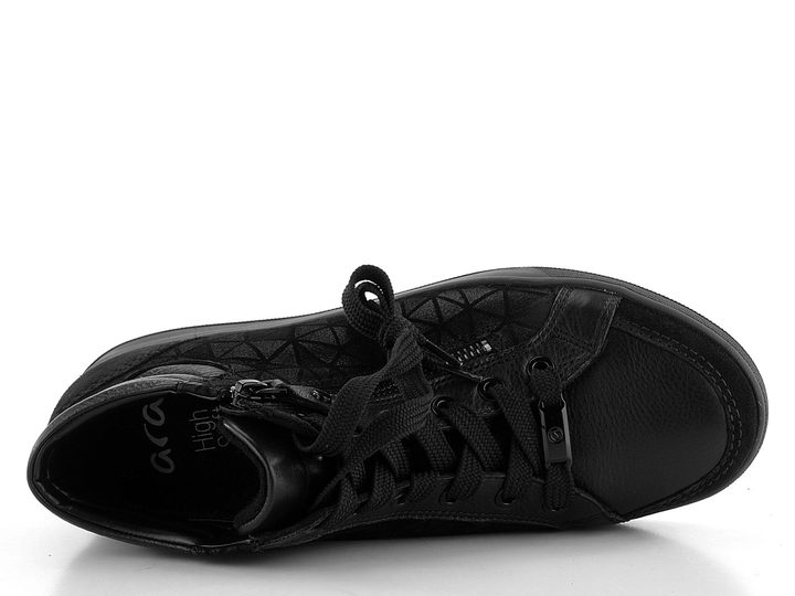 Ara kotníkové tenisky se zipem černé Rom 12-24499-01