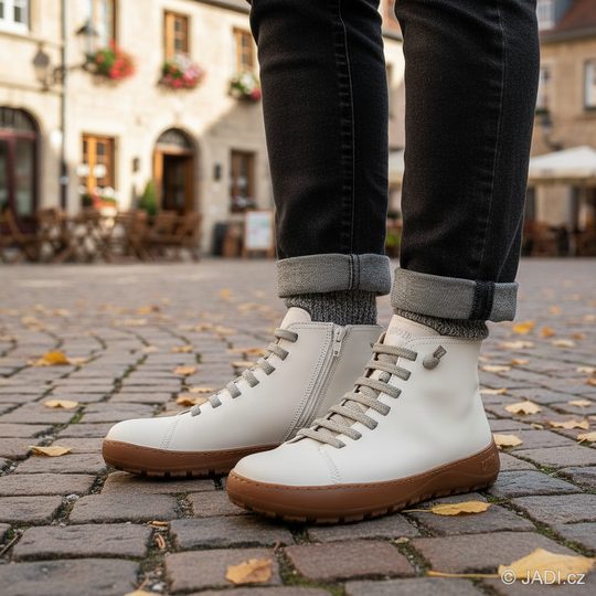 Camper šněrovací kotník na platformě Peu Serra white K400826-002