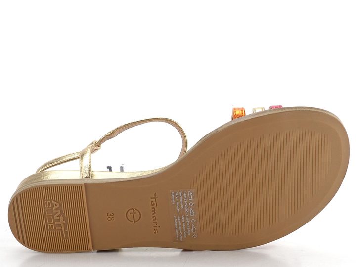 Tamaris pásikové sandále Gold Comb 1-28133-42