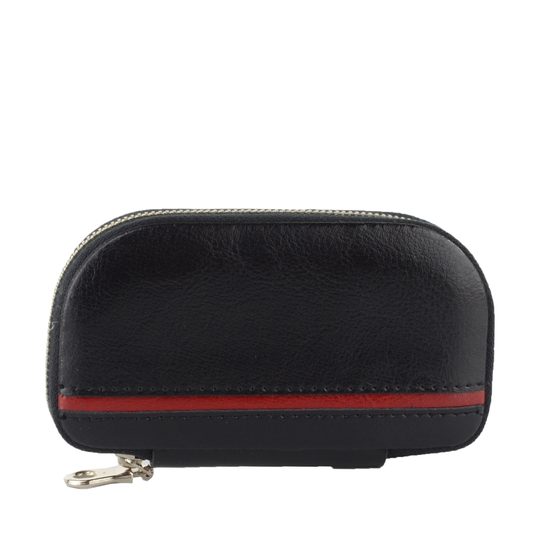 Manikúra kožená černá/červený pruh