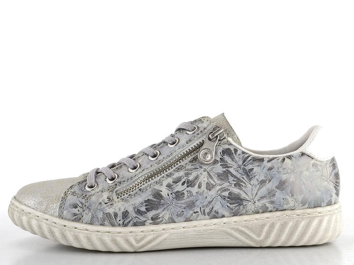 Rieker poltopánky so zipsom metalické šedé N0900-90