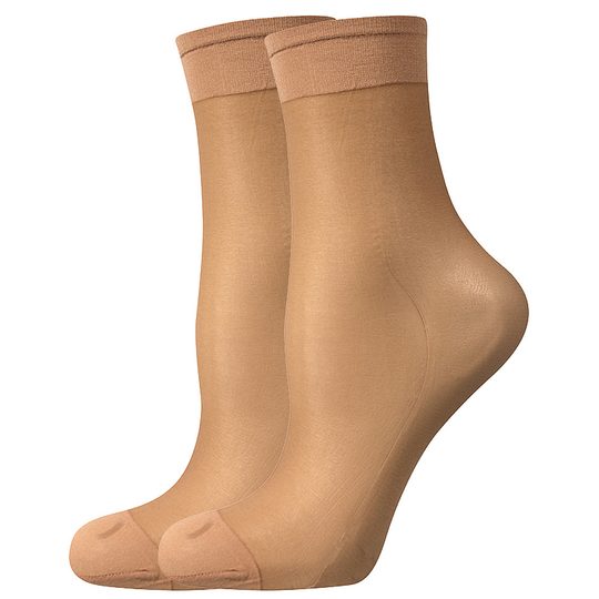 Jemné parfémované ponožky s elastanem beige 17 DEN 2 páry/balení