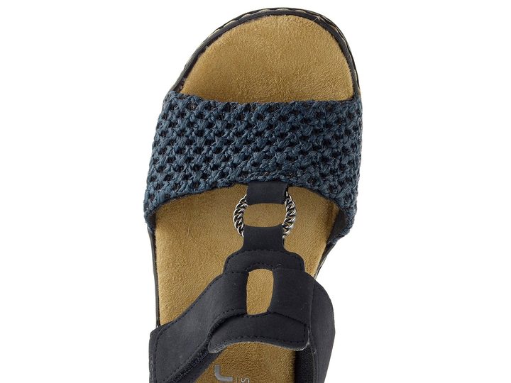 Rieker pantofle na klínu tmavě modré 62943-14