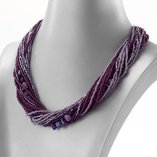 Náhrdelník rokajl fialový