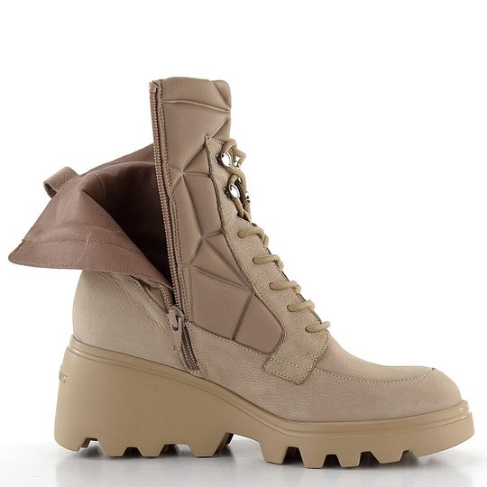 Wonders šněrovací kotník na klínku Taupe G-7004