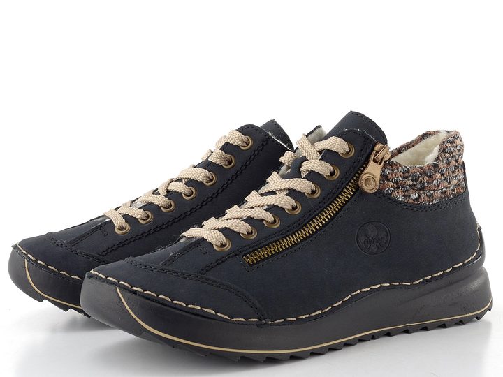 Rieker šnurovacia členková obuv s nápletom tmavo modrá 51523-14