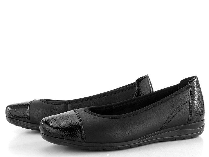 Rieker baleríny s lakovanou špičkou čierne L9351-00