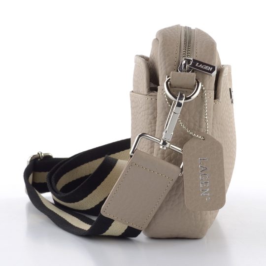 Dámská luxusní kabelka ze strukturované kůže Beige 816