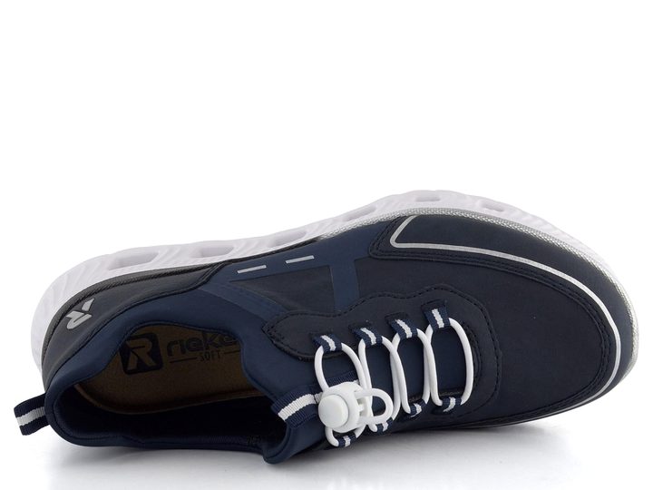 Rieker nazúvacie tenisky na platforme modré M6062-14