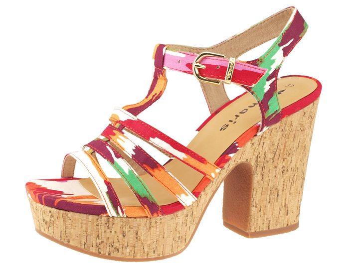 Tamaris sandály platforma red comb
