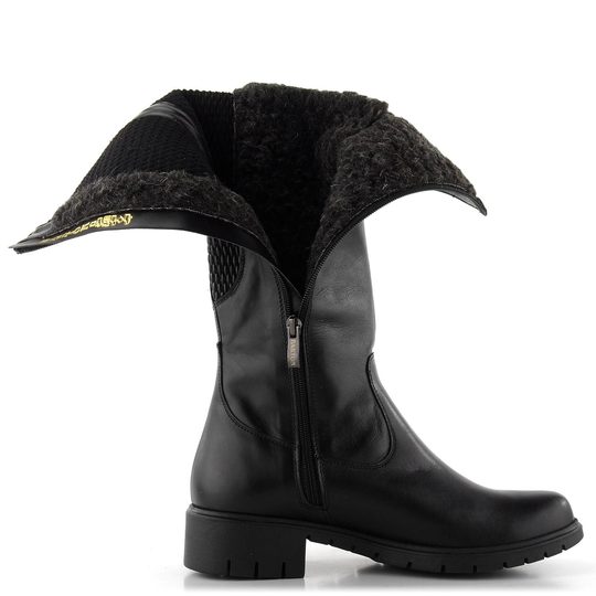 Barton extra široké černé kozačky 24418