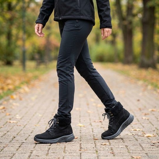 Gabor Rollingsoft šněrovací kožený kotník black 0802.02.001