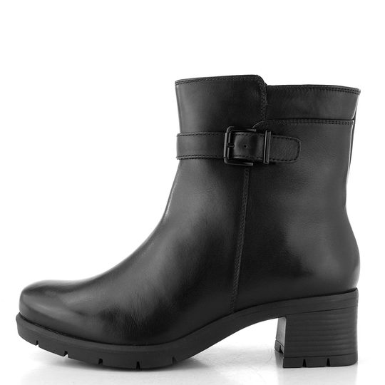 Ara kožený kotník na podpatku Prag Black 12-59216-01