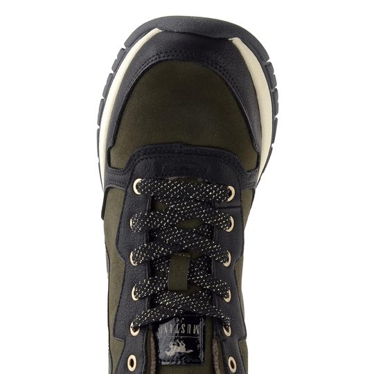 Mustang šněrovací kotník black-khaki 15M0172006