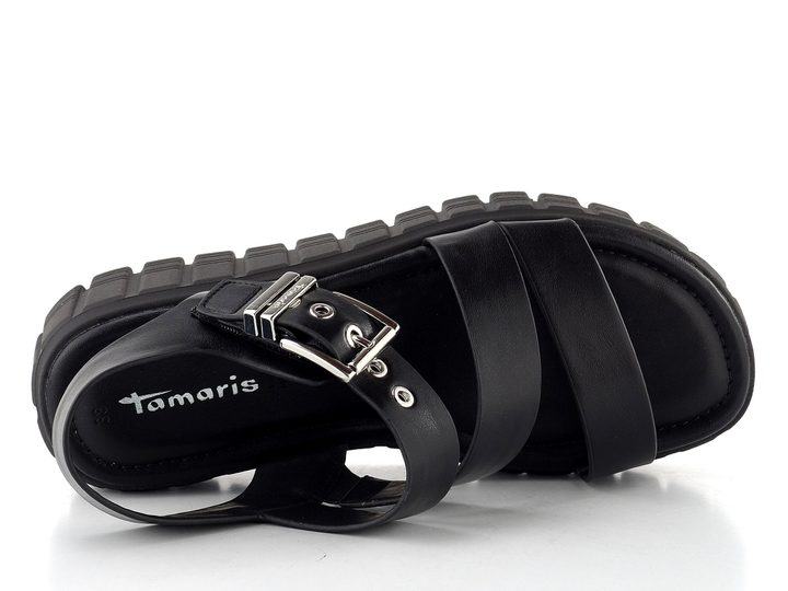 Tamaris černé sandály na platformě 1-28233-46