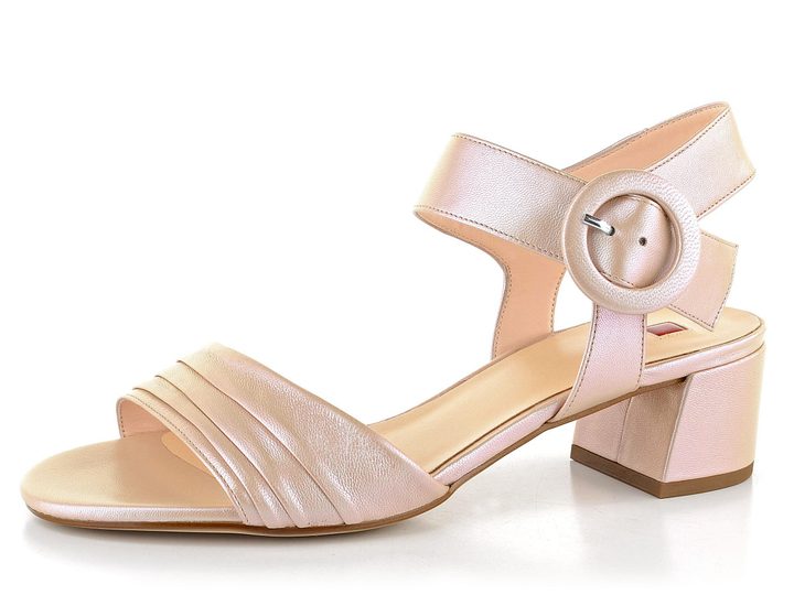 Högl řasené sandálky perleťově růžové 7-102141