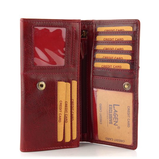 Dámska peňaženka podlhovastá kožená vínová PWL-388/T