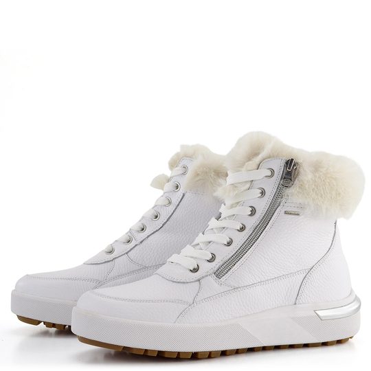 Geox členková obuv s kožušinkou na platforme biela Dalyla ABX D26QSA00046C1000