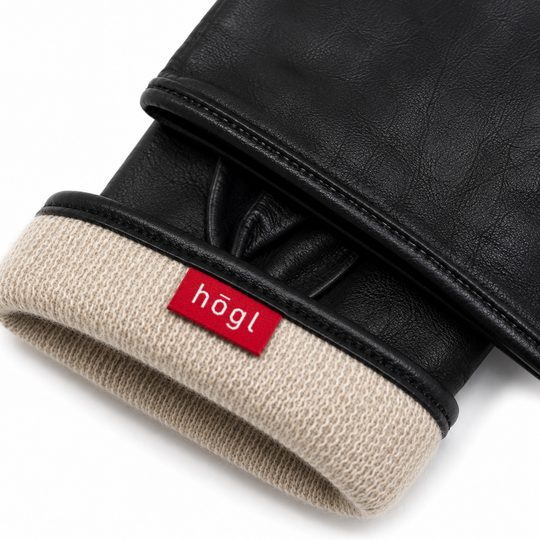 Högl hladké kožené rukavice schwarz 2-159000-0100