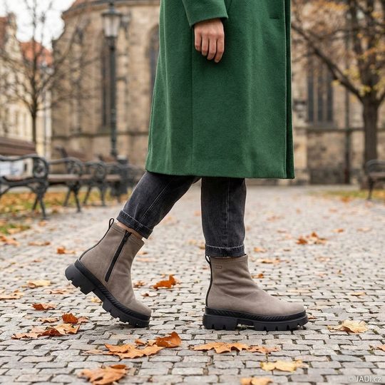 Ara textilní kotník s membránou Mood cashmere/schwarz 12-14102-05
