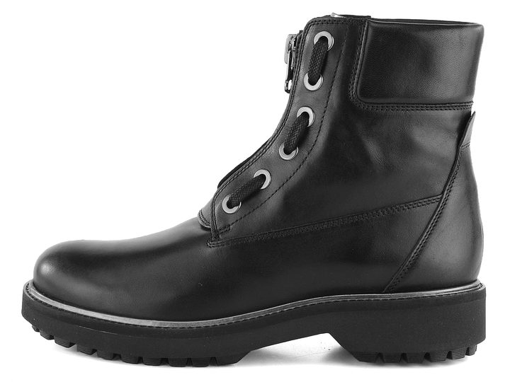 Geox členkové topánky hladké so zipsom čierne D84ACA043BN