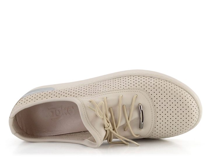 Looke kožené perforované polobotky Leonore Creme L1051_64