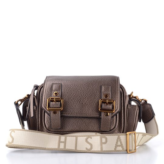 Hispanitas metalická crossbody kabelka s klopou topo BI254143