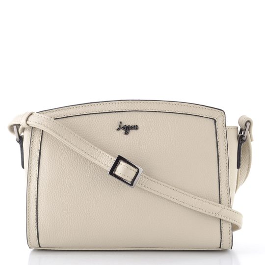 Dámská menší kožená kabelka off-white LG003/K