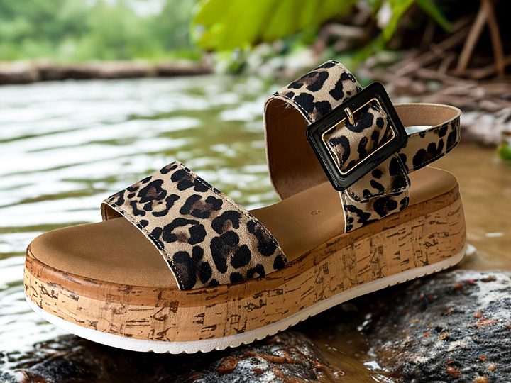 Gabor sandály na platformě se zvířecím vzorem luchs/natur 62.744.90