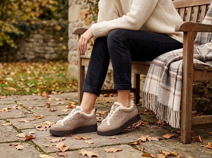 Högl sneakers poltopánky s baránkom taupe 2-100222-1900