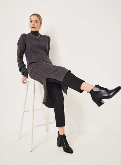 Tamaris kožený kotník na podpatku black 1-25131-43