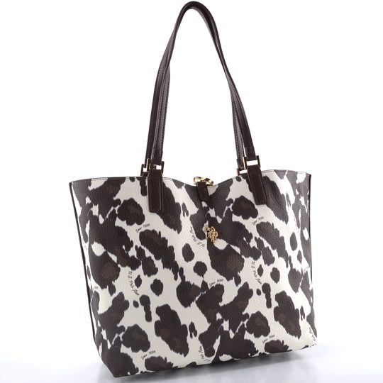 U.S. POLO ASSN. střední oboustranná shopper kabelka s etují hnědá BIURR9377WVPHB7