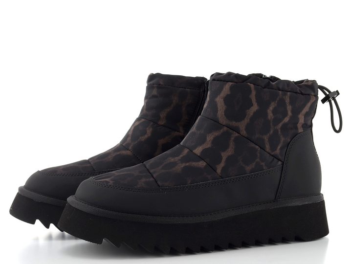Tamaris prošívaný kotník na platformě black/leopard 1-26810-45