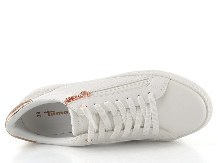Tamaris tenisky na platformě white/rosegold 1-23313-41