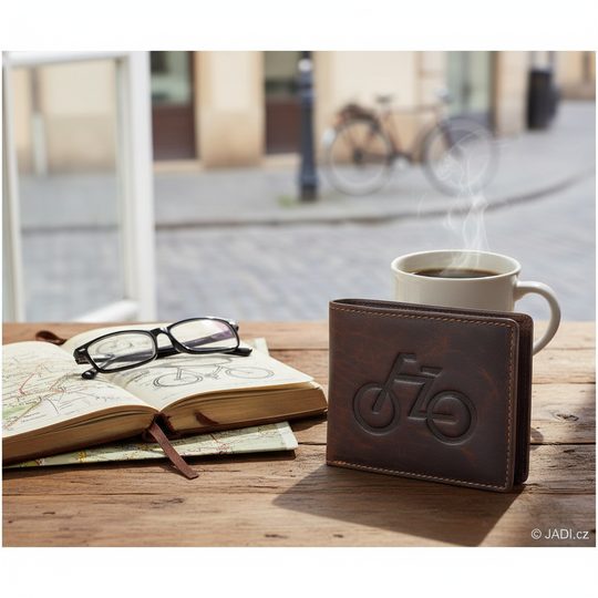 Pánská peněženka s ražbou jízdního kola brown 66-3701/M