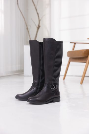 Remonte černé hladké kozačky D2W77-00