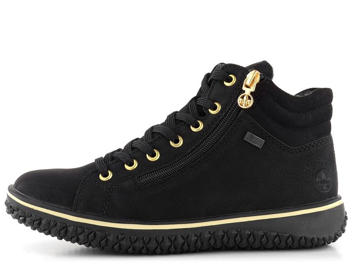 Rieker černý šněrovací kotník se zipem Z4263-00