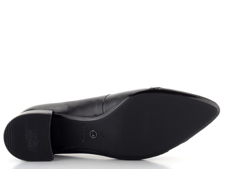 Tamaris kožené lodičky se širokým podpatkem černé 1-22313-43
