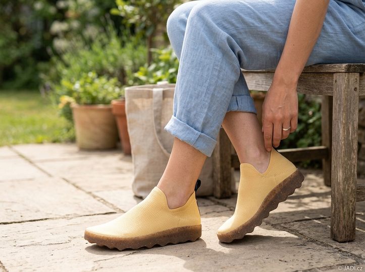 Asportuguesas prozouvací úpletové polobotky Care butter cream P018019032