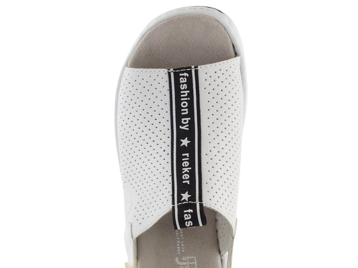 Rieker bílé sandály se širokým nártem V5915-80