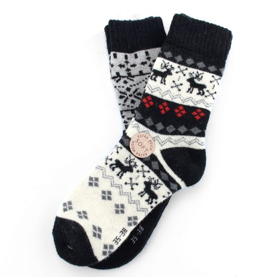 Dámské zimní ponožky s vlnou 2 páry černé/barevné 37811