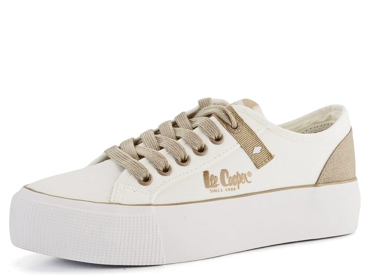 Lee Cooper tenisky na platforme biele LCW-24-31-2198LB
